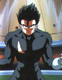 A picture of Gohan powering up